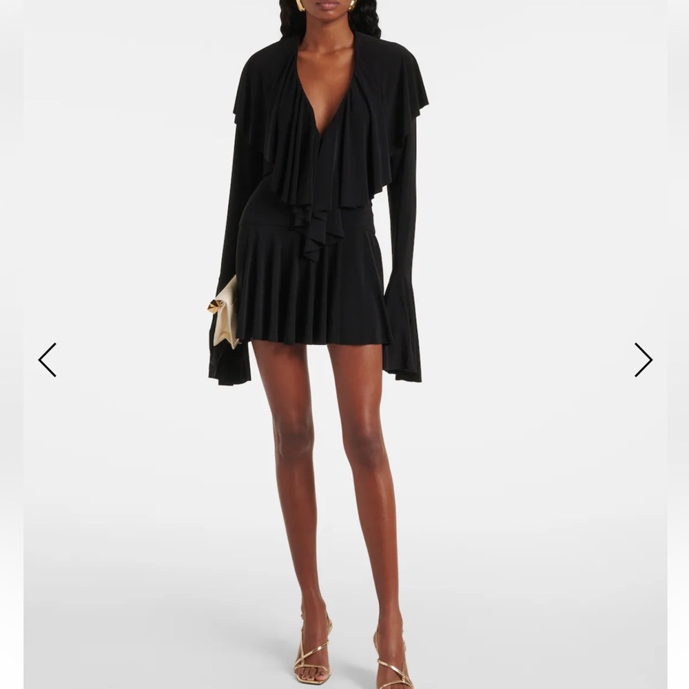 Norma Kamali Ruffled Jersey Bodysuit Dress